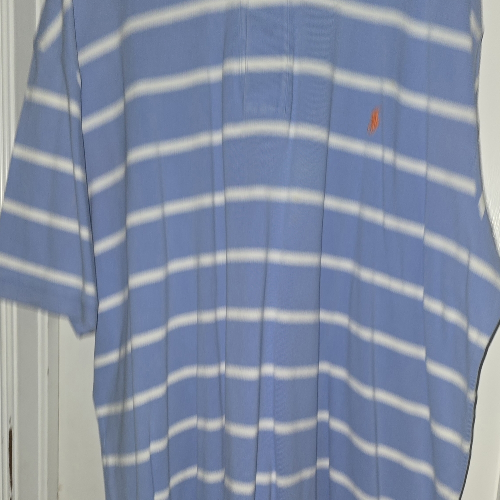 Ralph Lauren Light Blue and White Striped Polo